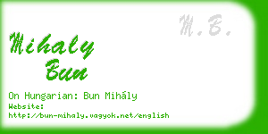 mihaly bun business card